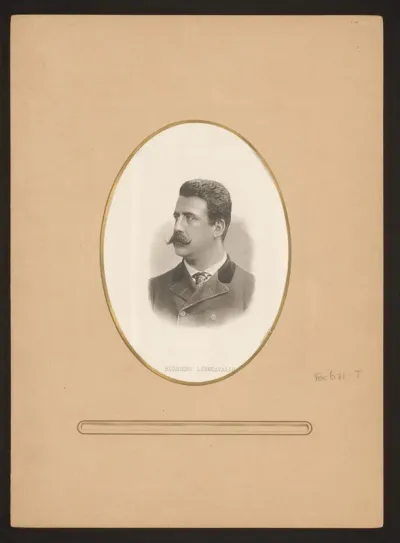 Reproductie van een portret van Ruggero Leoncavallo