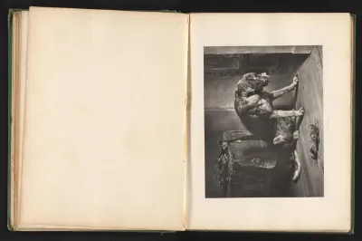 Reproductie van een prent naar een schilderij van een hond in een interieur door Edwin Landseer