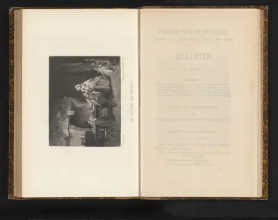 Reproductie van een schilderij van een familie rond een tafel door Léon-Emile Caille