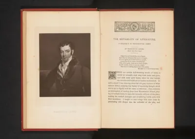 Reproductie van geschilderd portret van Washington Irving door G. S. Newton