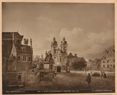 Reproductie van het schilderij De Andreaskerk in Düsseldorf door Jan van der Heyden