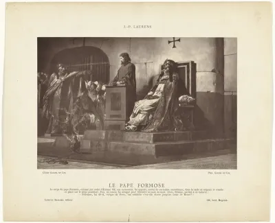 Reproductie van het schilderij 'Le Pape Formose' van Jean-Paul Laurens