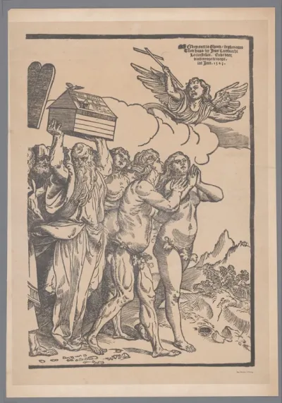 Reproductie van het tiende en laatste deel van de prentreeks De Triomf van Christus naar Joos Lambrecht