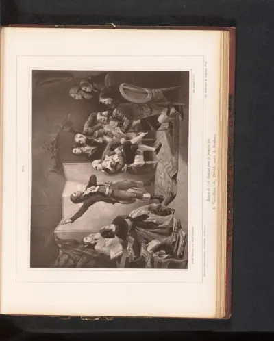 Reproductie van Rouget de Lisle chantant pour la première fois la Marseillaise, Chez Diétrich, maire de Strasbourg door Isidore Pils
