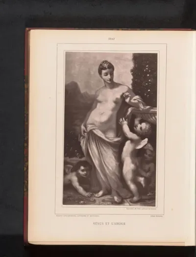 Reproductie van Venus en Cupido door Narcisse Virgile Diaz de la Peña