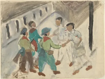 Republican troops who had been long separated meeting at the time of the General Attack
