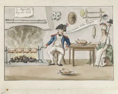 Republiekeinse kok braadt de Europese landen, 1795