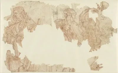 Restanten van staande mannelijke figuren