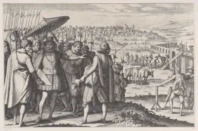 Restauration de L'Aqueduc de Pise (Restoring the Aqueduct in Pisa), from "La Vie de Ferdinand Ier de Médicis série appelée aussi Les Batailles des Médicis" (The Life of Ferdinand I de'Medici also called The Medici Battles)