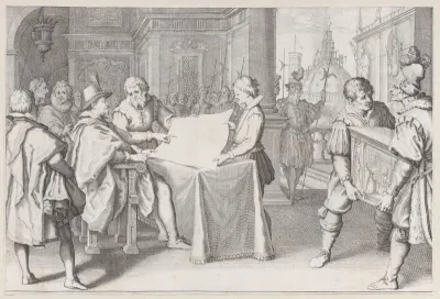 Restauration du Dome de S. Maria del Fiore a Florence (The Restoration of the Dome of S. Maria del Fiore in Florence), from "La Vie de Ferdinand Ier de Médicis série appelée aussi Les Batailles des Médicis" (The Life of Ferdinand I de'Medici also cal