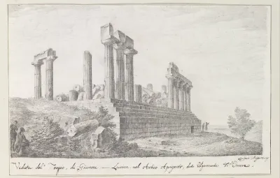 Resten van Juno Lucina tempel in het oude Agrigento