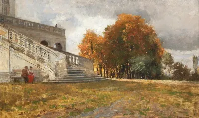 Resting at the Bottom of the Castle Steps (Castle Solitude in Baden-Württemberg)