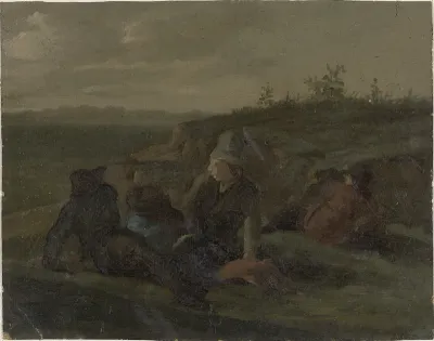 Resting Countrymen in a Meadow