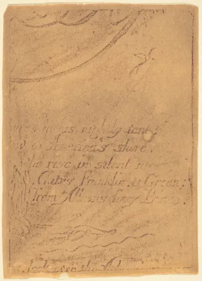 Restrike from fragment of cancelled plate for "A Prophecy"