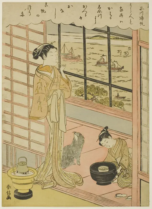 Returning Sails at Shinagawa (Shinagawa no kihan), from the series "Eight Fashionable Views of Edo (Furyu Edo hakkei)"