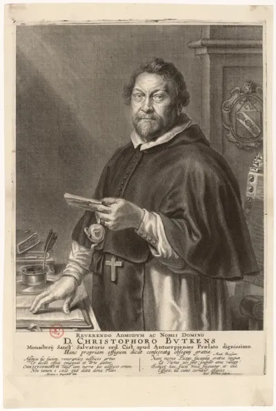Reverendo Admodum ac Nobili Domino D. Christophoro Butkens [...] Abraham a Diepenbeke delin. Math. Borkens sculpsit