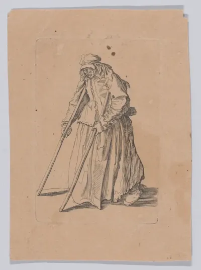 Reverse and Reduced Copy of La Mendiante aux Béquilles (The Female Beggar with Crutches), from "Les Gueux suite appelée aussi Les Mendiants, Les Baroni, ou Les Barons" (The Beggars, also called the Barons)