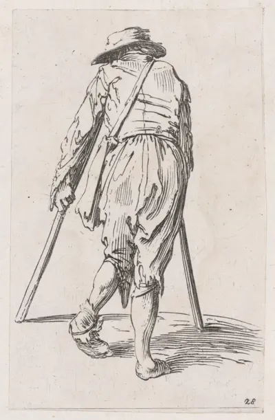 Reverse Copy Le Mendiant aux Béquilles Coiffé d'un Bonnet (The Beggar on Crutches Wearing a Bonnet), from Les Gueux suite appelée aussi Les Mendiants, Les Baroni, ou Les Barons (The Beggars, also called the Barons)
