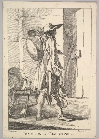 Reverse copy of Chaudronier Chaudronier (Boilermaker Boilermaker), plate 2 from "Le Cris de Paris" (The Cries of Paris)