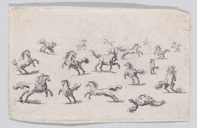 Reverse Copy of Chevaux Courant en Liberté (Horses Running Freely), from "Les Caprices"