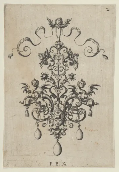 Reverse Copy of Design for a Pendant, from "Ars His Myronis Nobilis Effingitus Pagellulis"