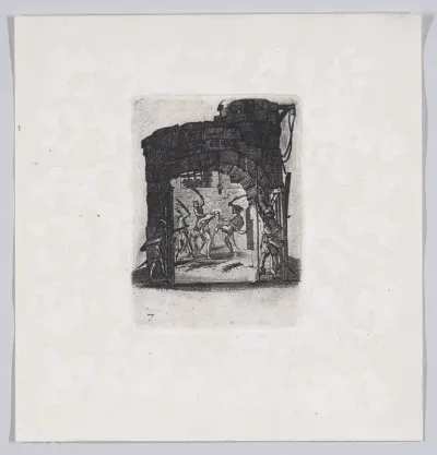 Reverse Copy of Jésus est Battu de Verges pièce appelée aussi La Flagellation (The Flagellation), from La Petite Passion (The Little Passion)