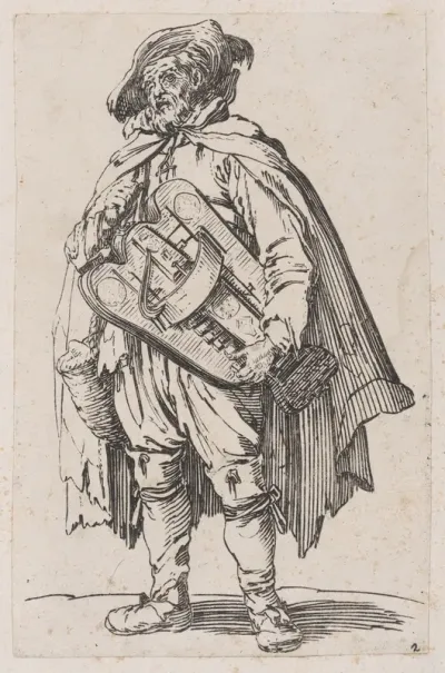 Reverse Copy of Joueur de Vielle (Hurdy-Gurdy Player), from Les Gueux suite appelée aussi Les Mendiants, Les Baroni, ou Les Barons (The Beggars, also called the Barons)