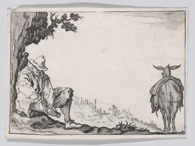 Reverse Copy of La Paysant se Déchaussant (The Peasant Taking off his Shoes), from "Les Caprices" Series A, The Florence Set