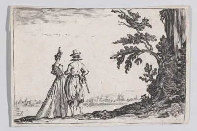 Reverse Copy of La Promenade (The Walk), from "Les Caprices" Series A, The Florence Set