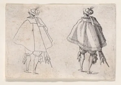 Reverse Copy of Le Gentilhomme au Grand Manteau, Vu de Dos (Gentleman with a Large Mantle, Viewed from Behind), from "Les Caprices" Series A, The Florence Set
