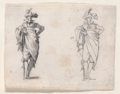 Reverse Copy of Le Gentilhomme de Face, La Main Droite sur la Hanche (Gentleman Facing Forward, His Right Hand on his Hip), from "Les Caprices" Series A, The Florence Set