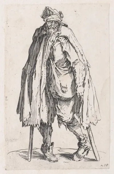 Reverse Copy of Le Mendiant aux Béquilles et la Besace (The Beggar with the Crutches and the Pouch), from Les Gueux suite appelée aussi Les Mendiants, Les Baroni, ou Les Barons (The Beggars, also called the Barons)
