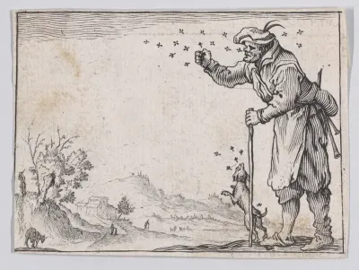 Reverse Copy of Le Paysan Assailli par les Abeilles (The Peasant Attacked by Bees), from "Les Caprices" Series A, The Florence Set