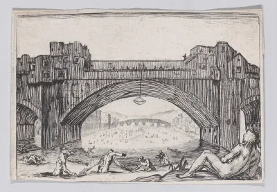 Reverse Copy of Le Ponte-Vecchio, a Florence (The Ponte-Vecchio, in Florence), from "Les Caprices"