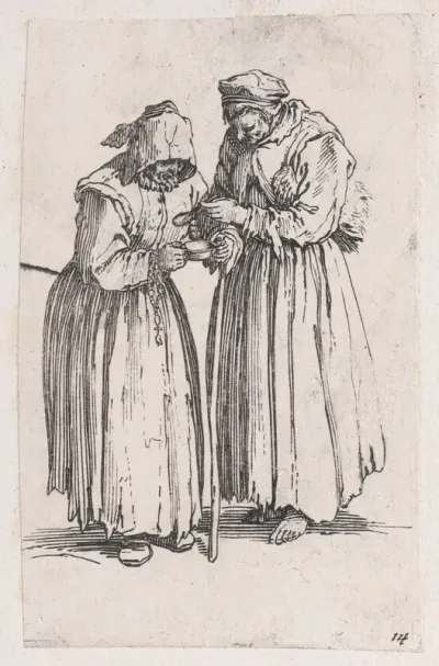 Reverse Copy of Les Deux Mendiantes (The Two Female Beggars), from Les Gueux suite appelée aussi Les Mendiants, Les Baroni, ou Les Barons (The Beggars, also called the Barons)