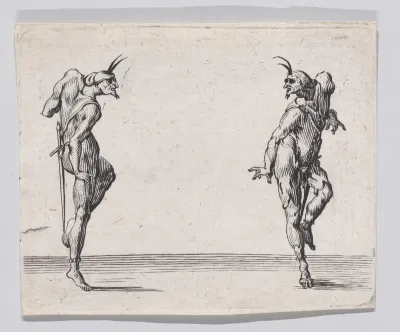 Reverse Copy of Les Deux Pantalons se Regardant (Men in Pantsuits Looking at Each Other), from "Les Caprices"