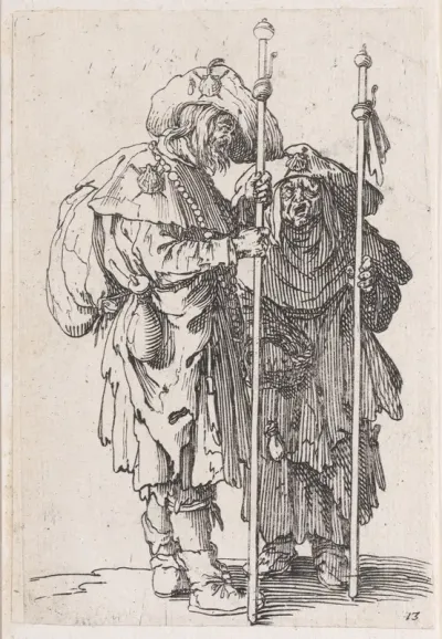 Reverse Copy of Les Deux Pélerins (The Two Pilgrims), from Les Gueux suite appelée aussi Les Mendiants, Les Baroni, ou Les Barons (The Beggars, also called the Barons)