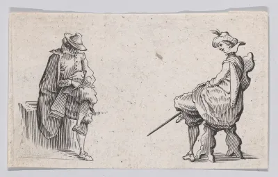 Reverse Copy of Les Deux Personnages Assis (The Two Seated People), from "Les Caprices" Series A, The Florence Set
