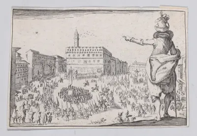 Reverse Copy of Une Fête sur la Place de la Signoria a Florence (A Festival on the Piazza della Signoria in Florence), from "Les Caprices" Series A, The Florence Set