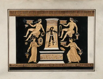 Reverse of the Greek red-figured volute-krater also known as "the Hamilton Vase" (made in Italy ca