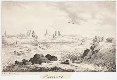 Revonlahti, original drawing for Finland Depicted in Drawings