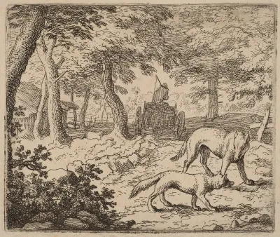 Reynard and the Wolf before the Fish Cart