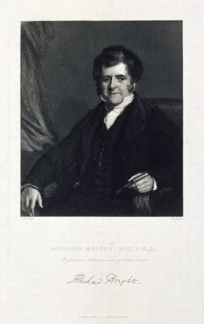 Richard Bright. Stipple engraving by H. Cook after F. R. Say, 1860