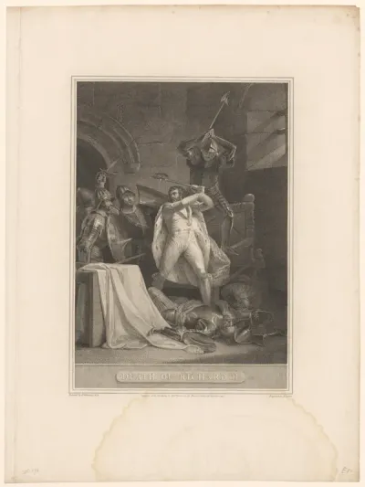 Richard II van Engeland verdedigt zich tegen zijn moordenaars