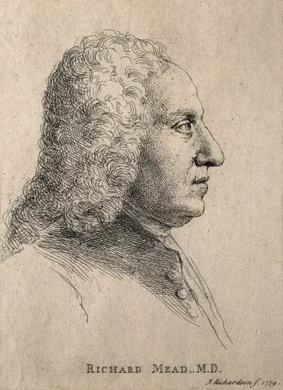 Richard Mead. Etching by J. Richardson, 1739