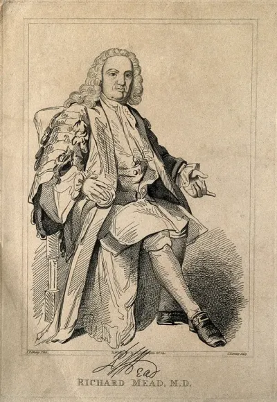 Richard Mead. Etching by J. Romney, 1817, after A. Ramsay
