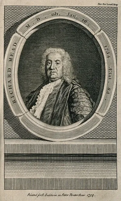 Richard Mead. Line engraving, 1754, after A. Ramsay