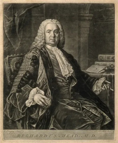 Richard Mead. Mezzotint by R. Houston after A. Ramsay