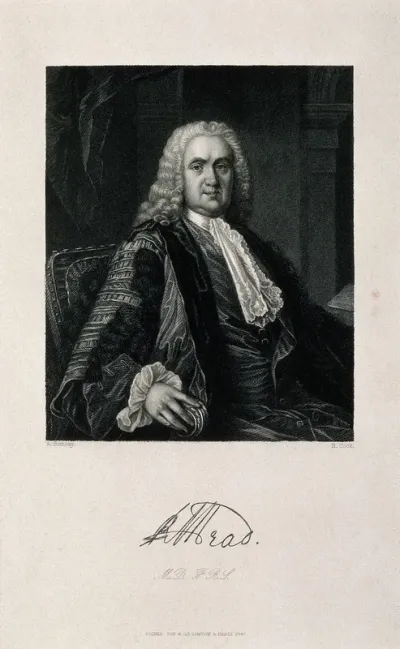 Richard Mead. Stipple engraving by H. Cook, 1847, after A. Ramsay
