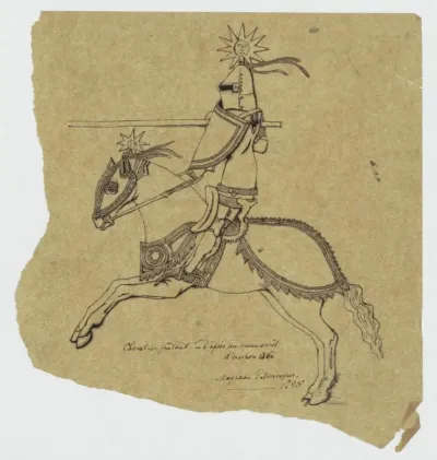 Ridder te paard met een zwaard circa 1360